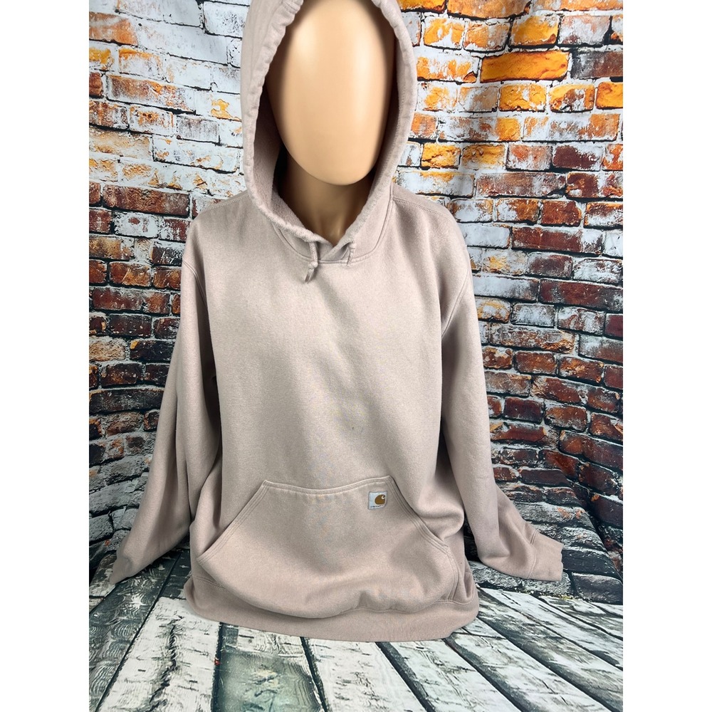 Carhartt Mens XL Loose Fit Graphic Sleeve Hoodie Tan Pullover TS0288-M K288 V61